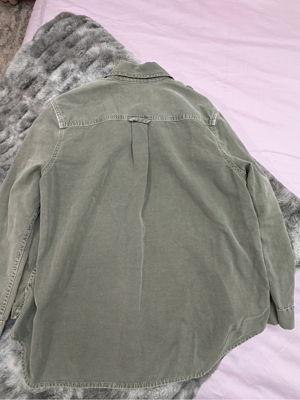 AMO women’s Olive Utility Jacket with Patch Pockets - Picture 4 of 5